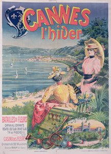 Poster die het Casino des Fleurs adverteert, Cannes in de winter, 1892